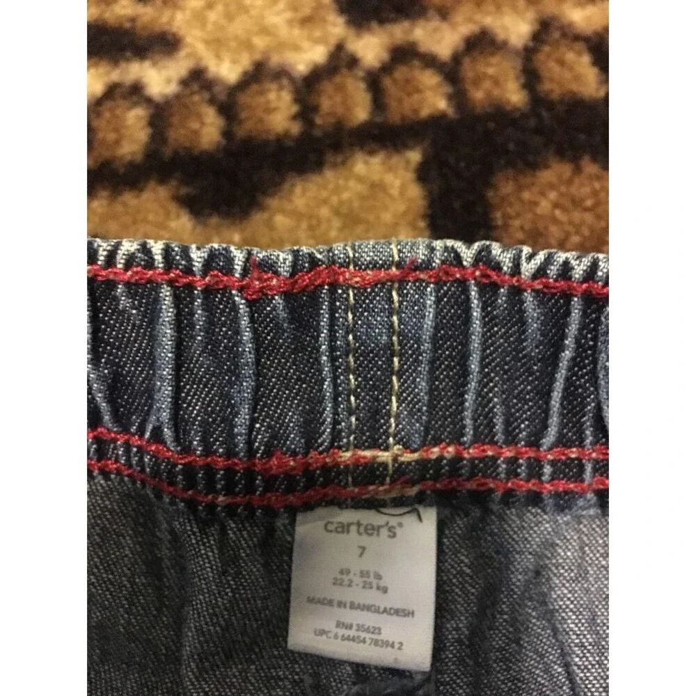 Carter's Boys Pull-On Jean Shorts Pockets Elastic Waist Size 7 Blue